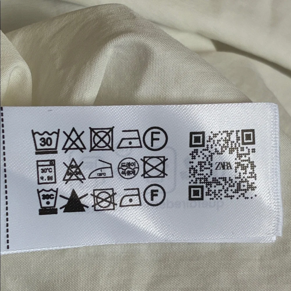 NWT. Zara ZW Collection Oyster-White Cotton Blend Midi Dress. Size M. - Picture 10 of 10